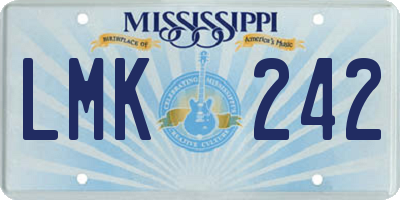 MS license plate LMK242