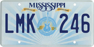 MS license plate LMK246
