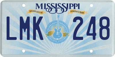 MS license plate LMK248