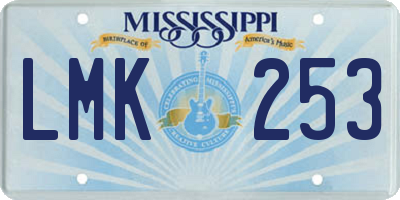 MS license plate LMK253