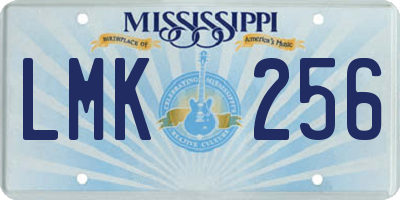 MS license plate LMK256