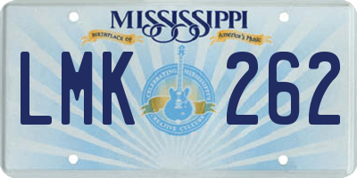 MS license plate LMK262