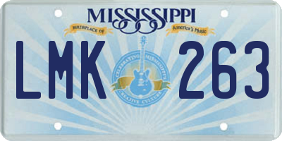 MS license plate LMK263