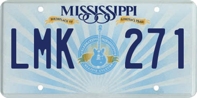 MS license plate LMK271