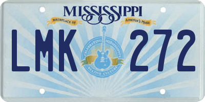 MS license plate LMK272