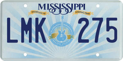 MS license plate LMK275