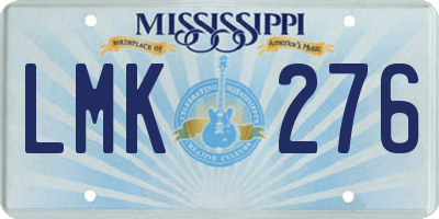 MS license plate LMK276