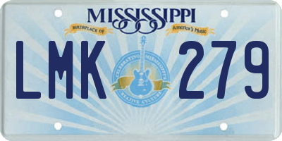 MS license plate LMK279
