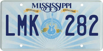 MS license plate LMK282