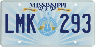 MS license plate LMK293