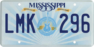 MS license plate LMK296
