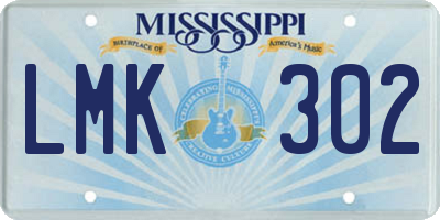 MS license plate LMK302