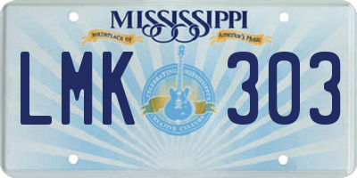 MS license plate LMK303