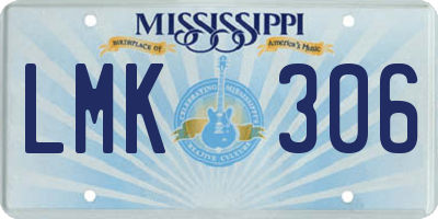 MS license plate LMK306