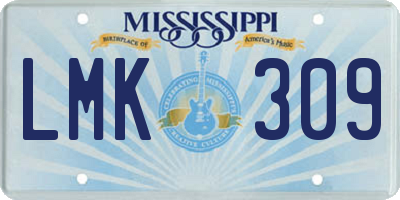 MS license plate LMK309