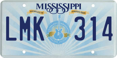MS license plate LMK314
