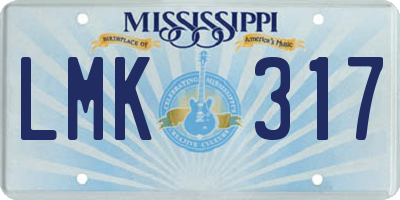 MS license plate LMK317