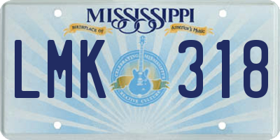 MS license plate LMK318
