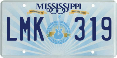 MS license plate LMK319