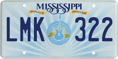 MS license plate LMK322