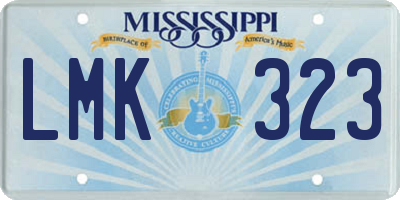 MS license plate LMK323