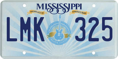 MS license plate LMK325