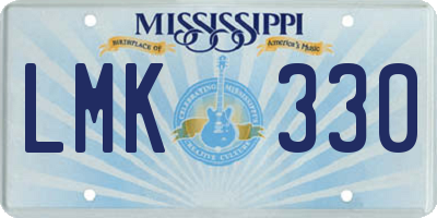 MS license plate LMK330