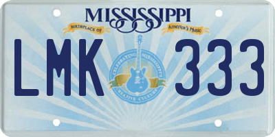 MS license plate LMK333