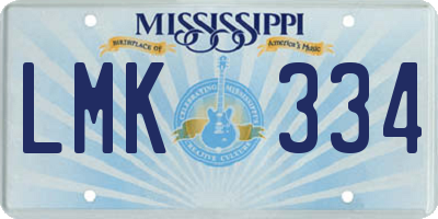 MS license plate LMK334