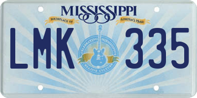 MS license plate LMK335
