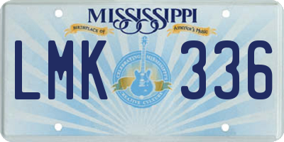 MS license plate LMK336