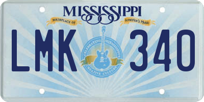 MS license plate LMK340