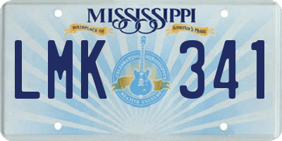 MS license plate LMK341