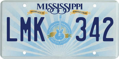 MS license plate LMK342