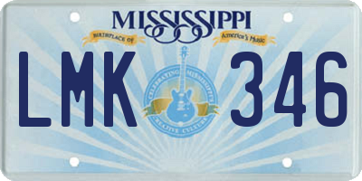 MS license plate LMK346