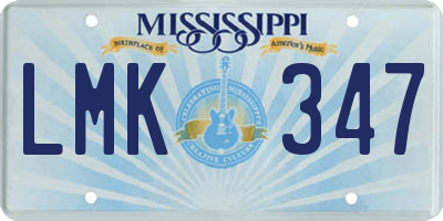 MS license plate LMK347