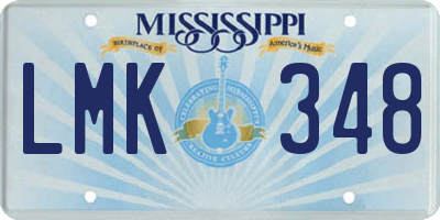 MS license plate LMK348