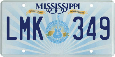MS license plate LMK349