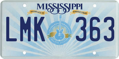 MS license plate LMK363