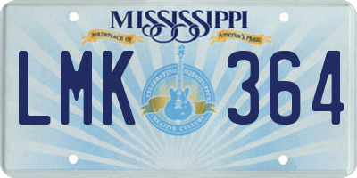 MS license plate LMK364