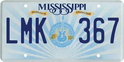 MS license plate LMK367