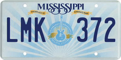 MS license plate LMK372