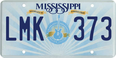 MS license plate LMK373