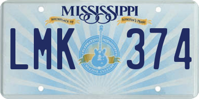 MS license plate LMK374