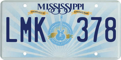 MS license plate LMK378