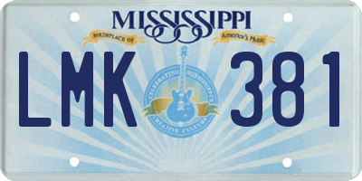 MS license plate LMK381