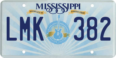 MS license plate LMK382