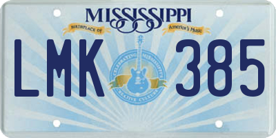 MS license plate LMK385