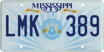 MS license plate LMK389