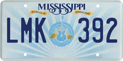 MS license plate LMK392